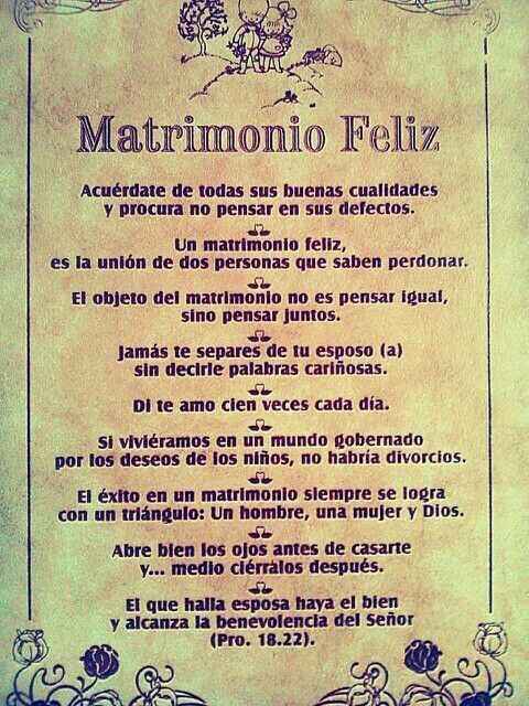 Recordatorios para un Matrimonio feliz - 1