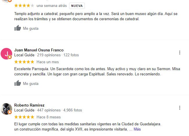 Recomendación de la Parroquia El Sagrario Metropolitano 1
