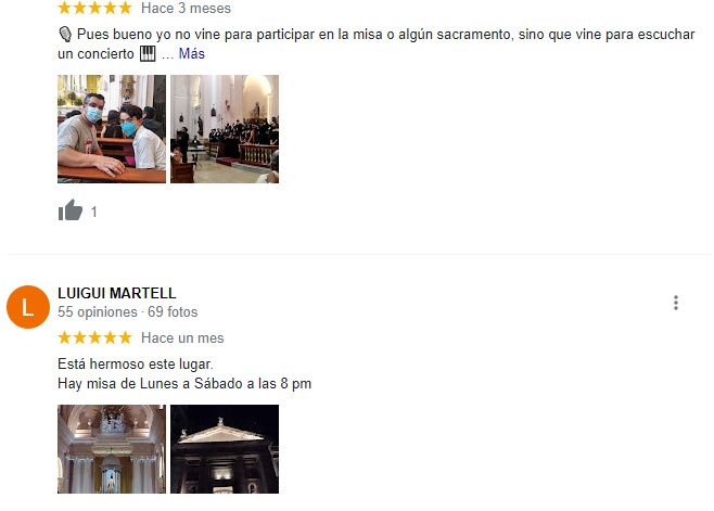 Recomendación de la Parroquia El Sagrario Metropolitano 2