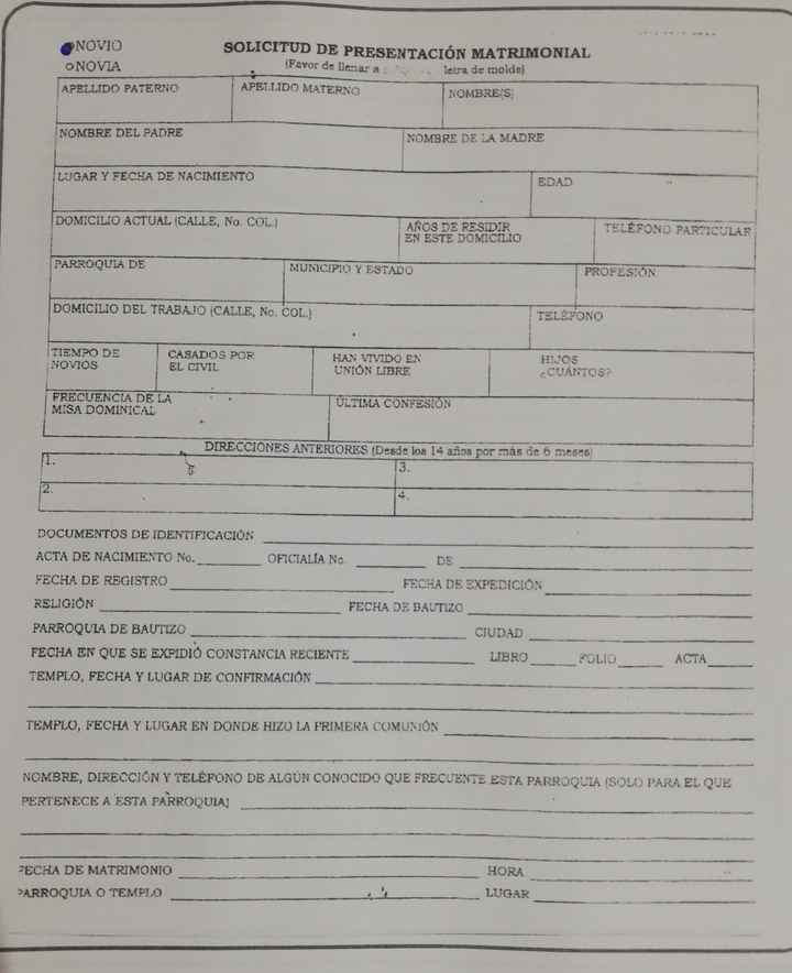 Documentación (prematrimoniales) - 2