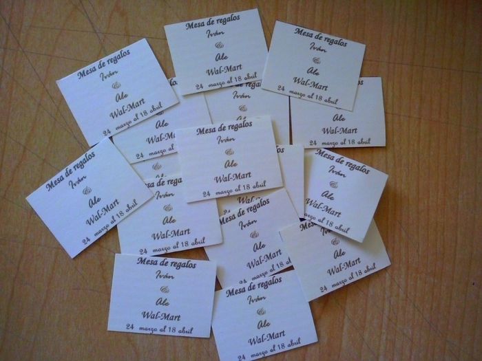 TICKET MESA DE REGALOS