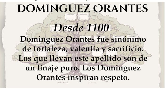 El apellido de mi familia será Domínguez Orantes 1