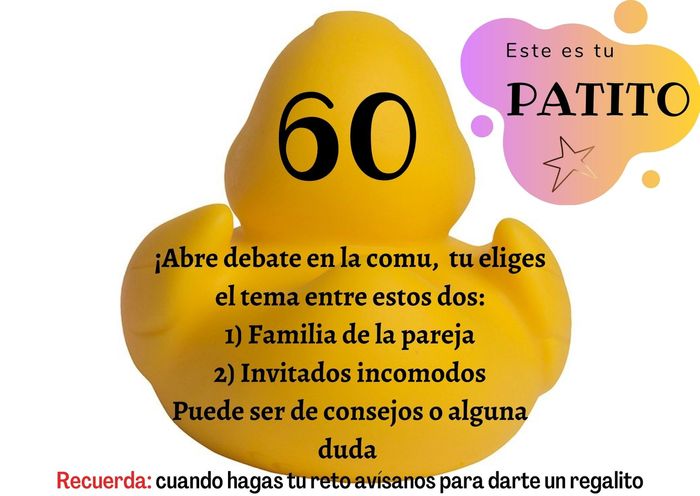 Feria de bodas: Elige tu patito 🐥🐤 2