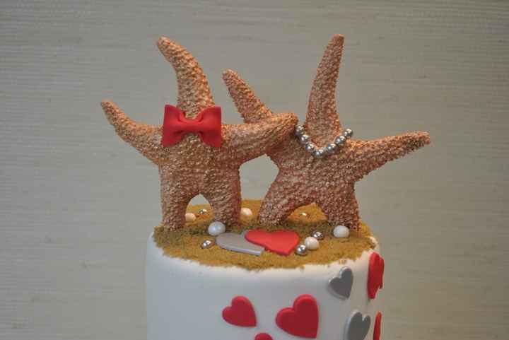 cake tooper de estrellas de mar