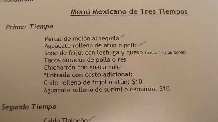 menú mexicano