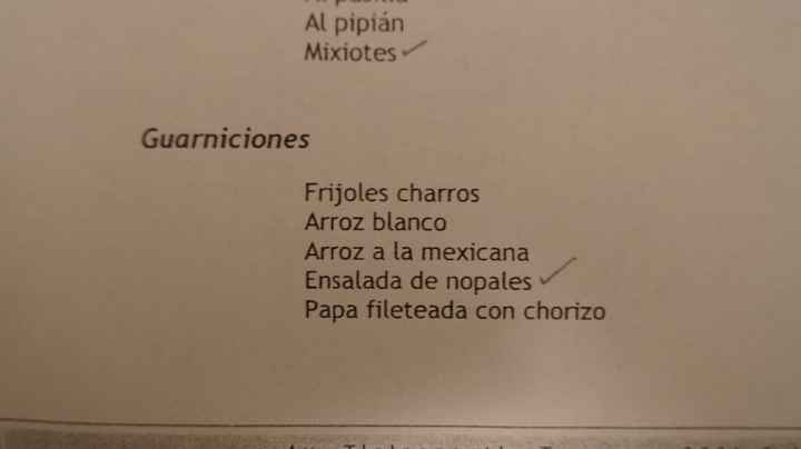 menú mexicano