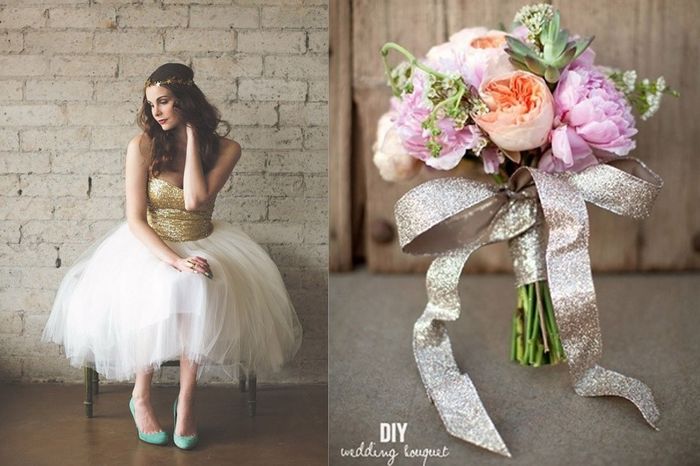 vestido y ramo glitter