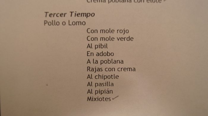 menú mexicano