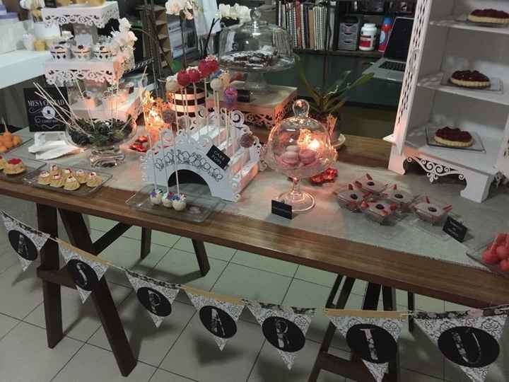 Toda la mesa de postres