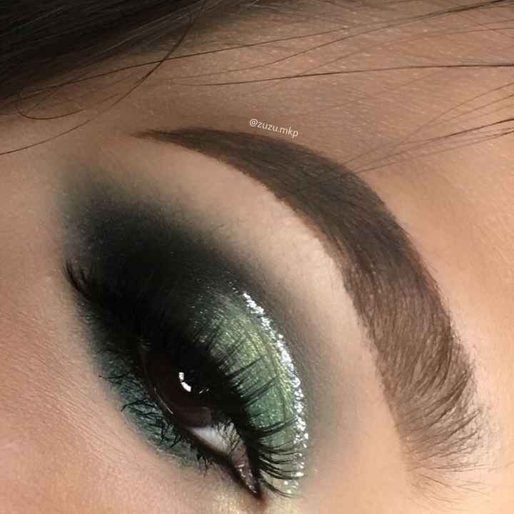 Maquillaje para novias en tonalidades verdes💚 - 2