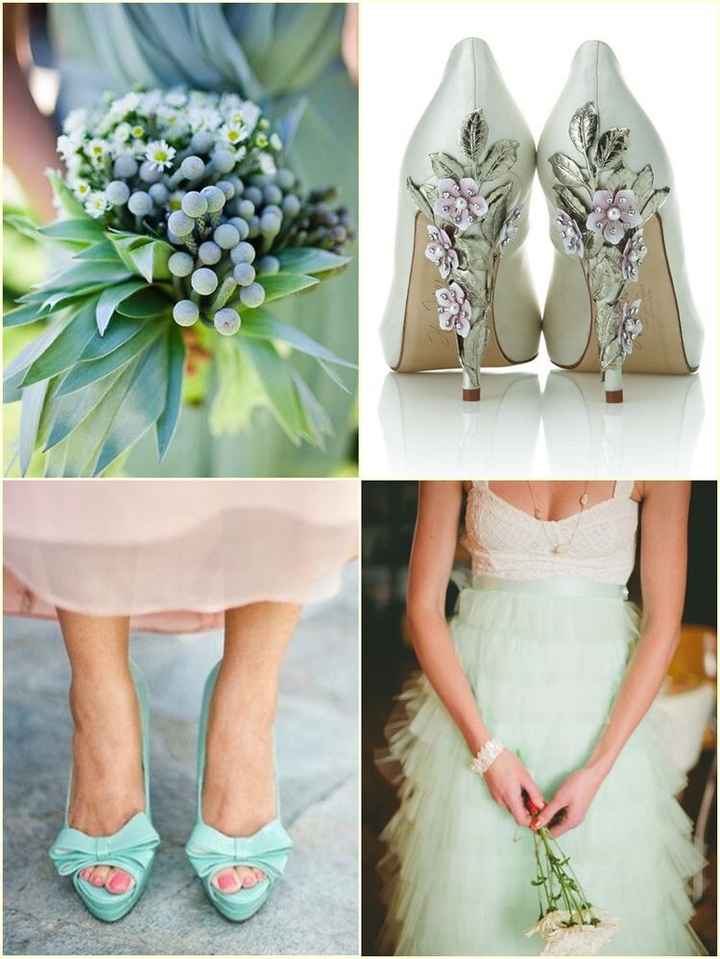 Zapatillas de la novia en color verde 💚 - 1