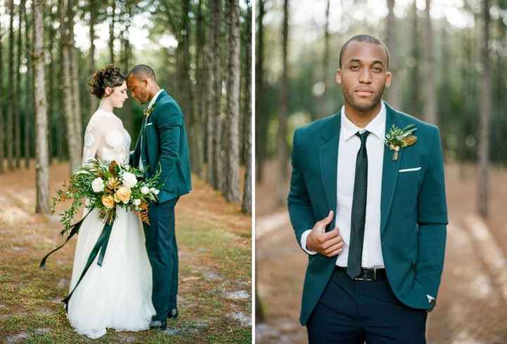 Trajes del novio en color verde 💚 - 9