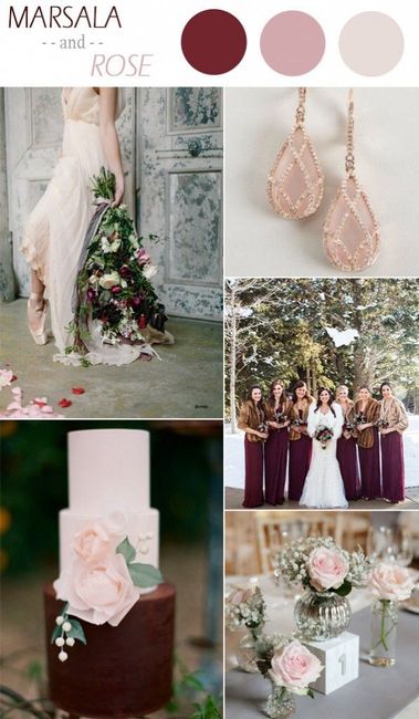 Combinación en marsala/rose gold - 3