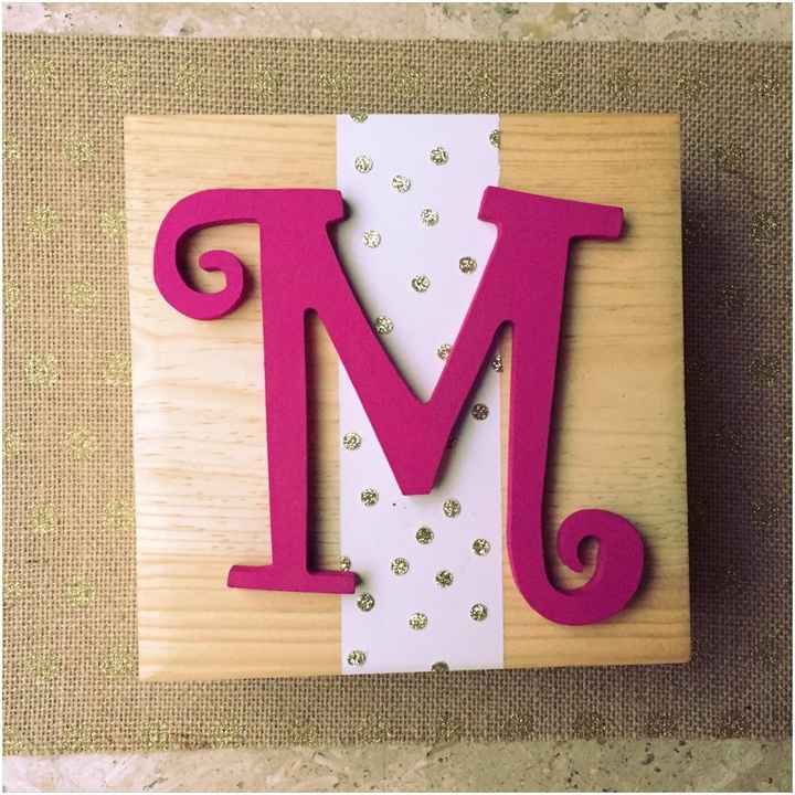 Caja de madera y letra - $35