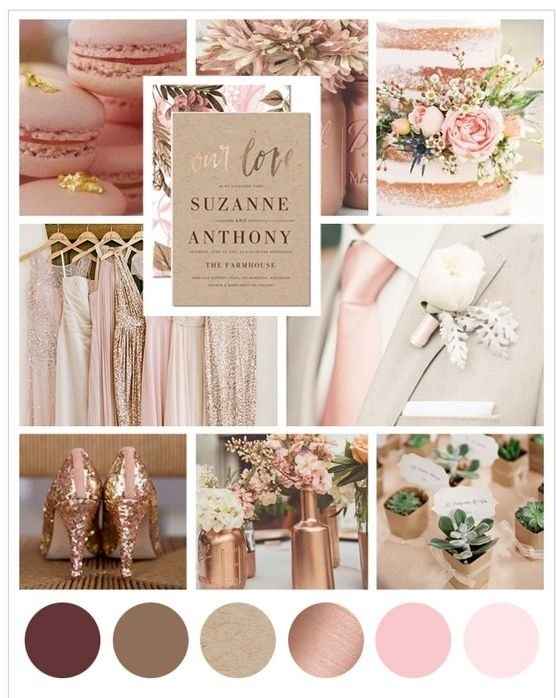 Estos son los colores y el estilo de mi boda..