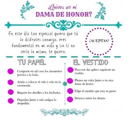 Frases para pedir que sean tus damas! 4