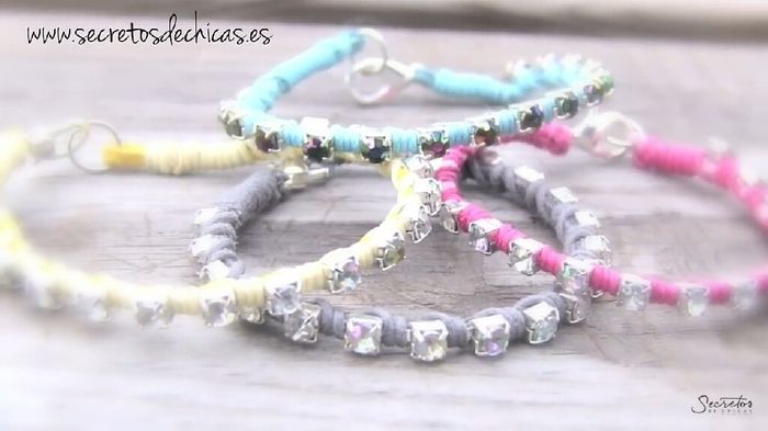 Pulseritas con brillantes diy - 4