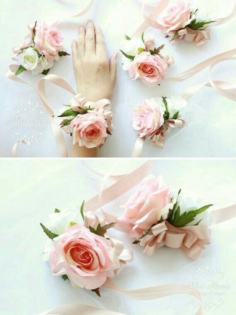 Corsage o pulseras rosa para damas ! - 4