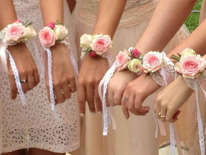 Corsage o pulseras rosa para damas ! - 5