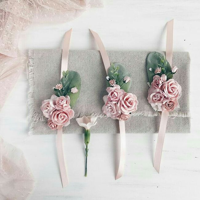 Corsage o pulseras rosa para damas ! - 8