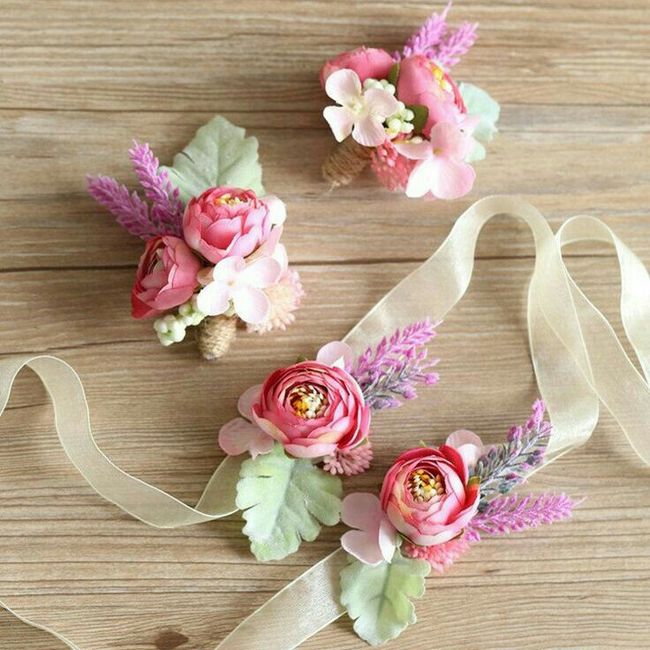 Corsage o pulseras rosa para damas ! - 9