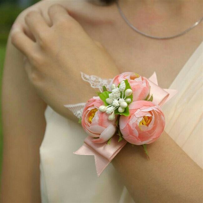 Corsage o pulseras rosa para damas ! - 10