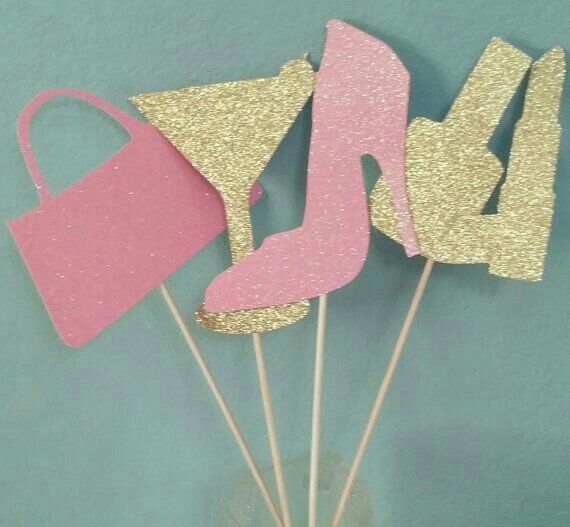 Toppers color rosa o rose gold para cupcake!! - 7