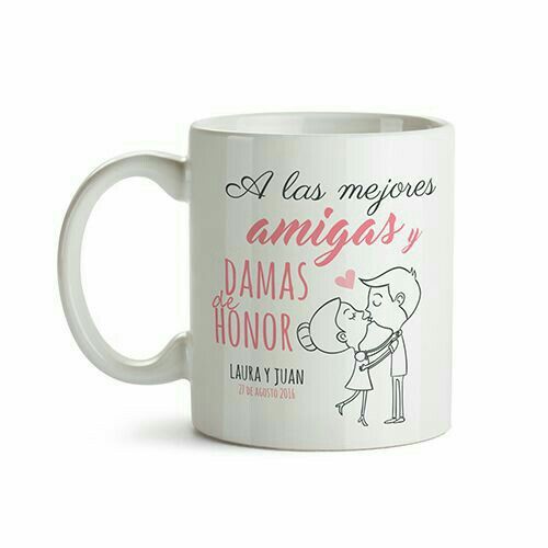 Tazas con toques de color rosa p/damas de Honor. - 4