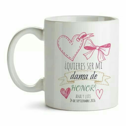 Tazas con toques de color rosa p/damas de Honor. - 9