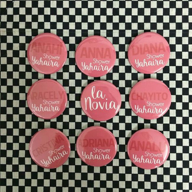 Botones (pin) para despedida en Rosa - 6