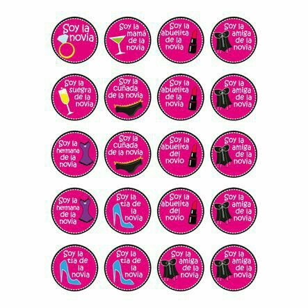 Botones (pin) para despedida en Rosa - 9