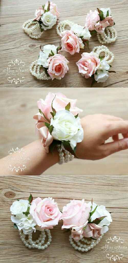 Corsage o pulseras rosa para damas ! - 3