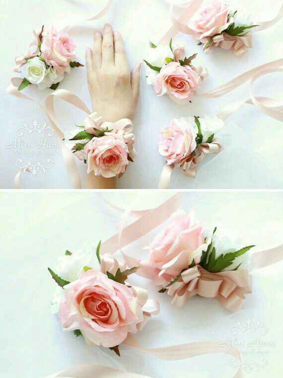 Corsage o pulseras rosa para damas ! - 4