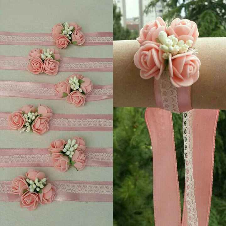 Corsage o pulseras rosa para damas ! - 11