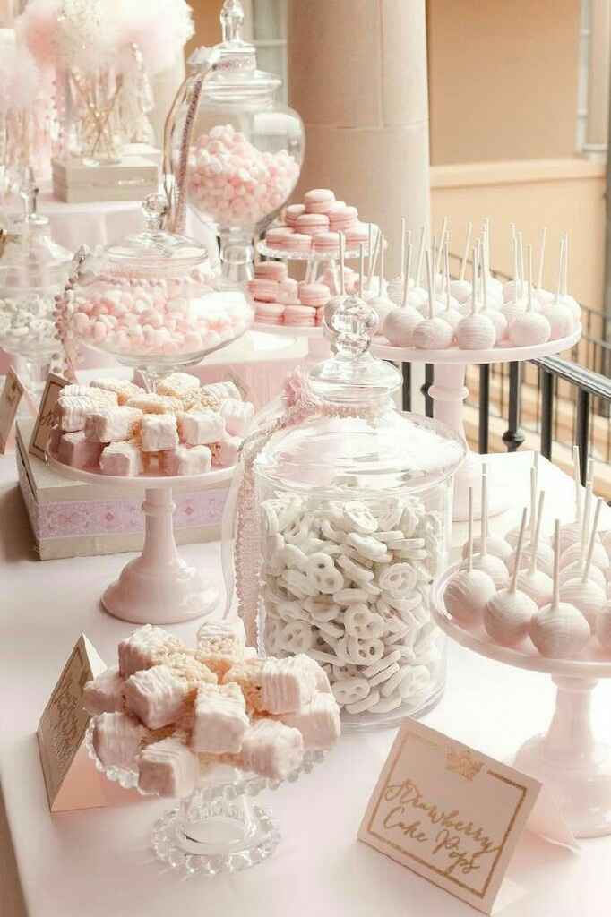 Mesa de postres rosa en tu despedida - 4