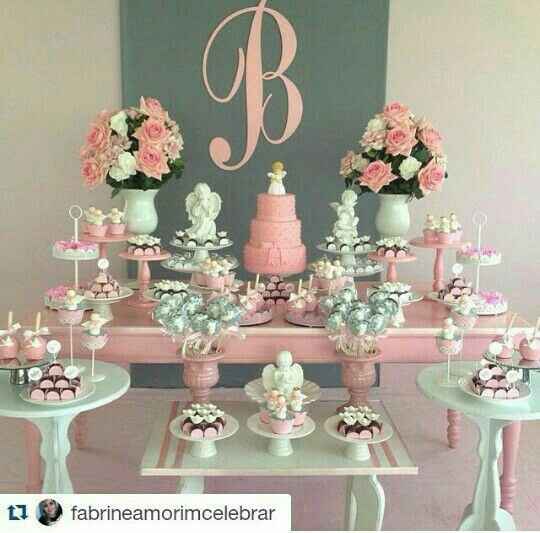 Mesa de postres rosa en tu despedida - 5