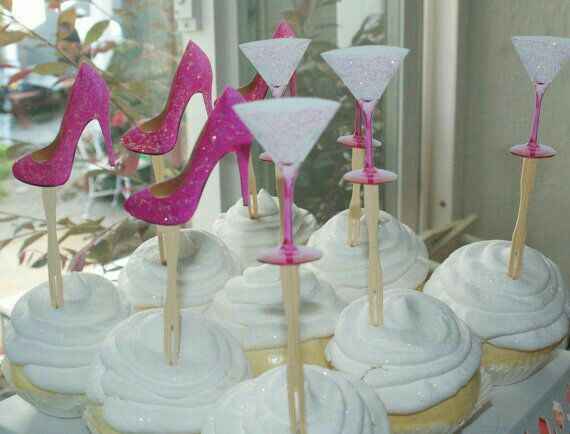 Toppers color rosa o rose gold para cupcake!! - 4
