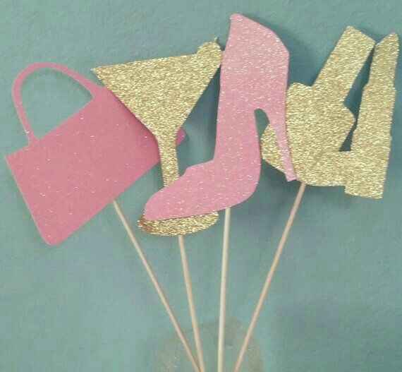 Toppers color rosa o rose gold para cupcake!! - 7