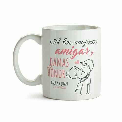 Tazas con toques de color rosa p/damas de Honor. - 4