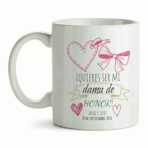 Tazas con toques de color rosa p/damas de Honor. - 9