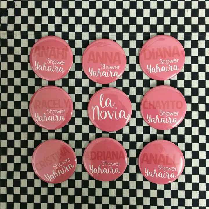 Botones (pin) para despedida en Rosa - 6