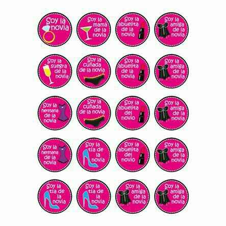 Botones (pin) para despedida en Rosa - 9