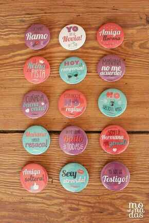 Botones (pin) para despedida en Rosa - 10