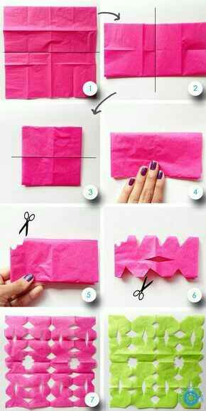 Papel picado Rosa para decorar - 7