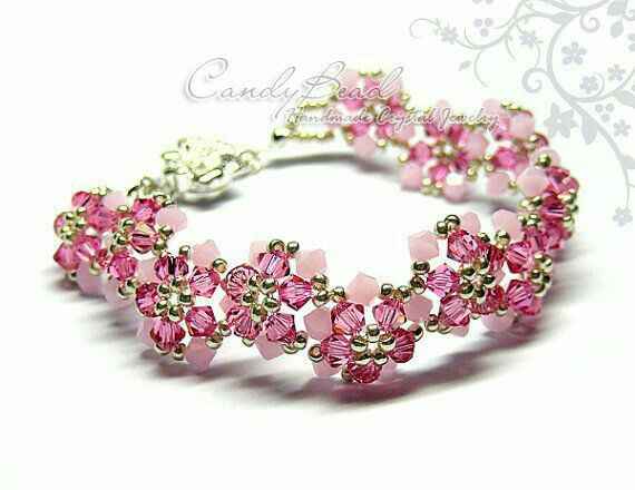 Pulseras para la novia en rosa - 6