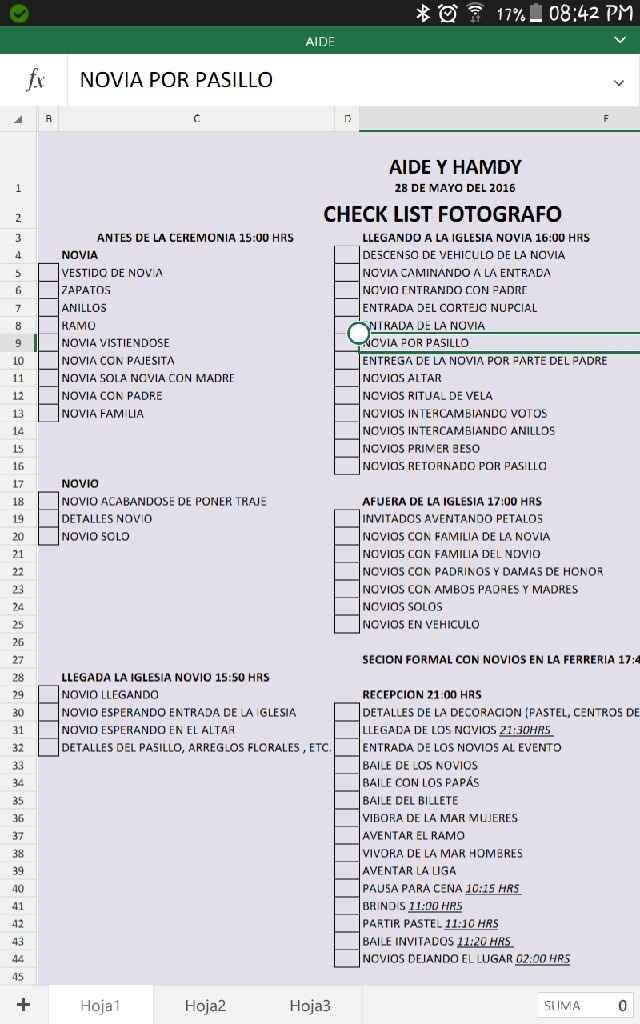 Check list para fotografo - 1