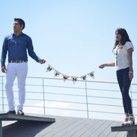 A mi se me ocurrió la gran idea de que dijeran Mr. & Mrs tambien las hicimos