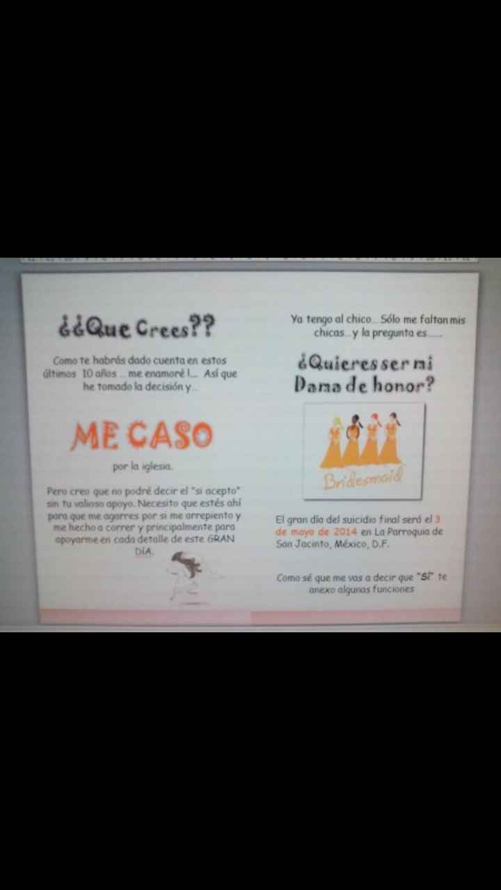 Ideas de invitaciones para damas de honor - 1