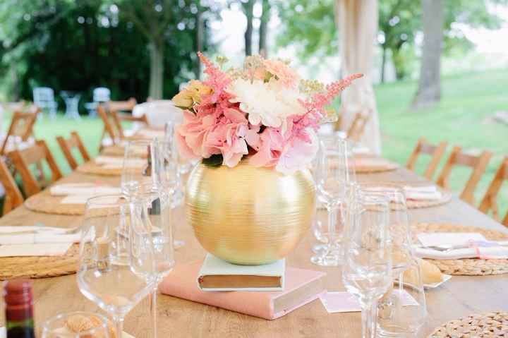 Combinacion de Dorado con rosa pastel