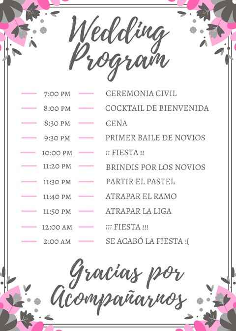 Programa para la ceremonia - 1